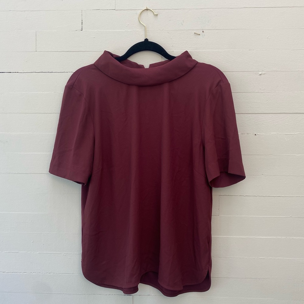 Like New Ann Taylor Petite Burgundy Blouse Size LP